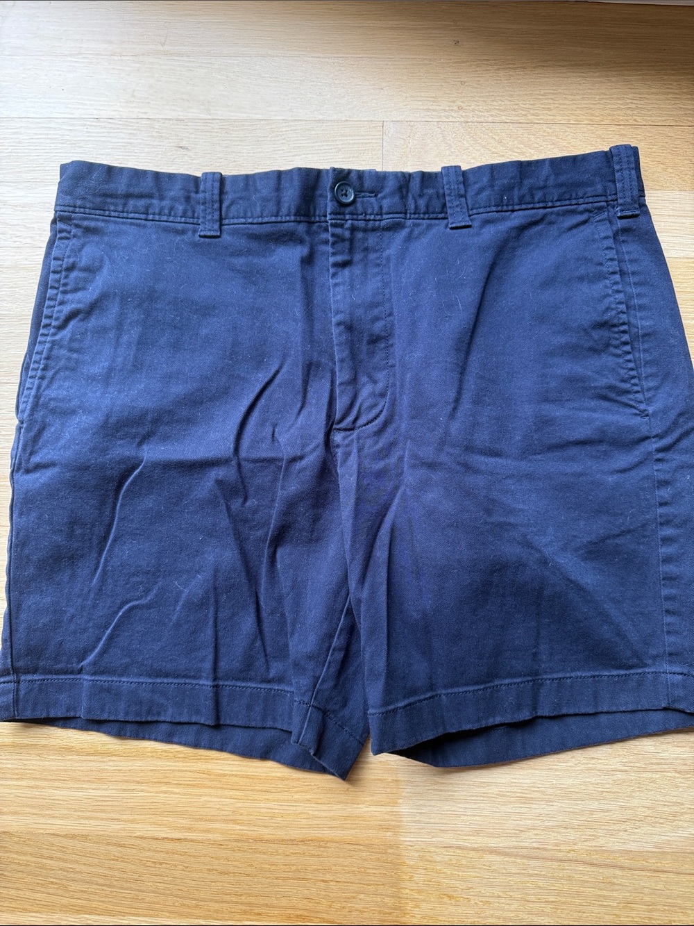 J. Crew Men’s Navy Flat-Front Cotton Shorts